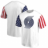 Men's Portland Trail Blazers Fanatics Branded Stars & Stripes T-Shirt White FengYun,baseball caps,new era cap wholesale,wholesale hats